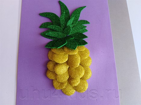 Упаковочная бумага (0,5*0,7 м) Разноцветные ананасы, Металлик, 1 шт.